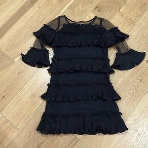 Lulus X- Small Black Ruffle Dress